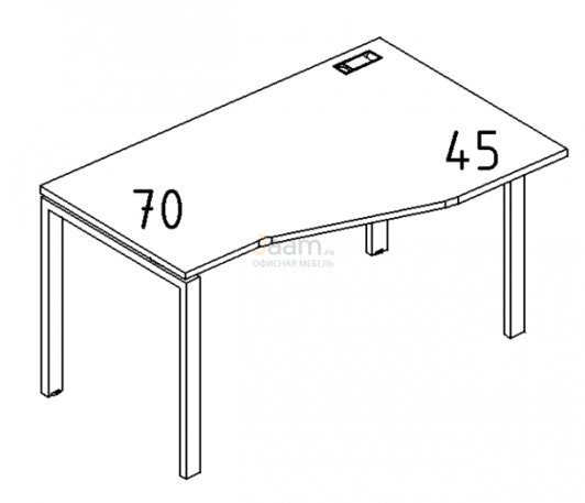 Мебель для персонала Стол эргономичный правый "Техно" на металлокаркасе UNO Б1 064 БП