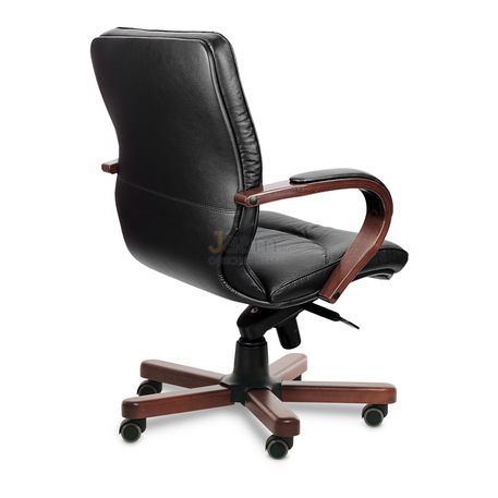 Кресло LEEDS WOOD B кожа+кож.зам.