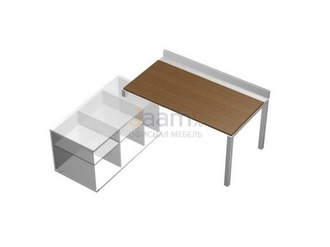 Мебель для персонала Стол рабочий (160) с ProSystem на опорной тумбе левой (БЕЗ ТУМБЫ) КВ 0120