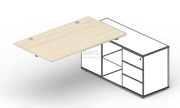 Мебель для персонала Стол для крепления к сервисной опорной тумбе (2 громмета) STPG168FU