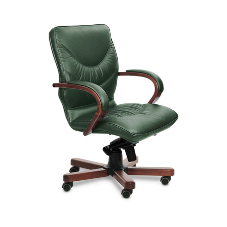 Кресло LEEDS WOOD B кожа+кож.зам.