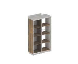 Кабинет руководителя Офисный шкаф на 4 уровня со стеклом левый Комплект №3