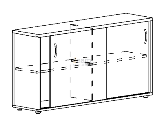 Мебель для персонала Офисный шкаф-купе низкий (для 2-х столов 70) 303 БП