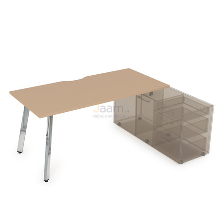Мебель для персонала Стол рабочий с тумбой опорной металл глянец 10СТОВ.084