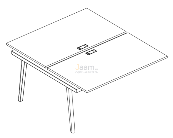 Мебель для персонала Секция стола рабочей станции (2х140) АЛ 9177-1 