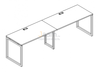 Мебель для персонала Рабочая станция на металлокаркасе QUATTRO Б4 004-2 БП