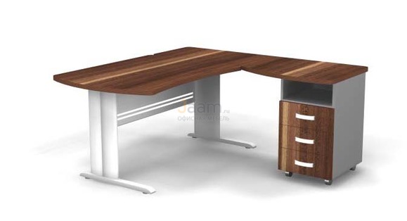 Мебель для персонала Угловое рабочее место на L-обр. каркасе правое B196/1