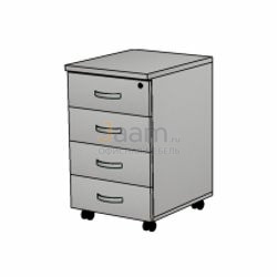 Мебель для персонала Офисная тумба мобильная с 4 ящ. с замком ТФ201