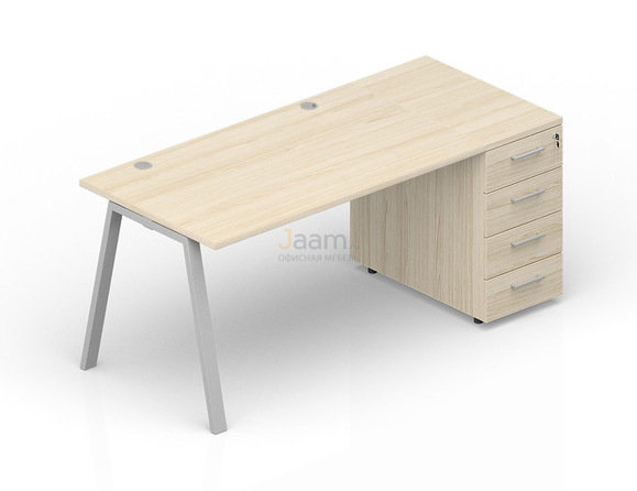 Мебель для персонала Стол с приставной тумбой (2 громмета) ARTPG168N072