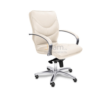 Кресло для руководителя LEEDS CHROME B кожа+кож.зам.