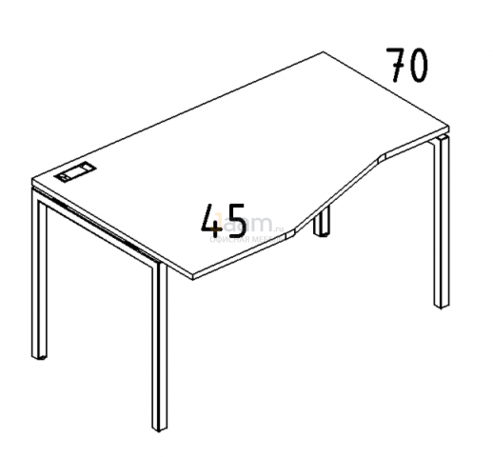 Мебель для персонала Стол эргономичный левый "Техно" на металлокаркасе DUE Б2 063 БП