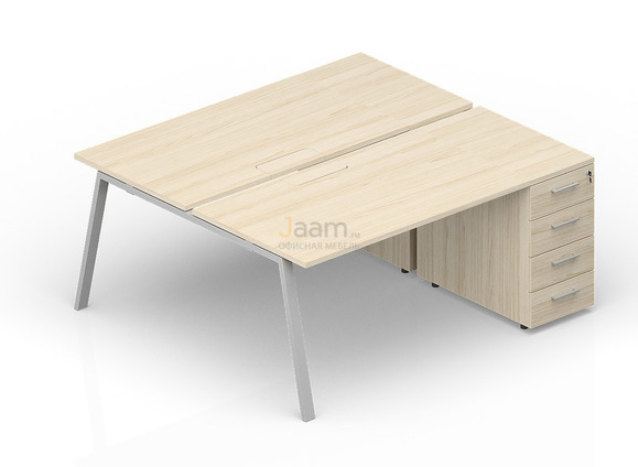 Мебель для персонала Составной стол с приставными тумбами (меламиновые аутлеты) AR2TPM128N072