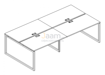 Мебель для персонала Рабочая станция на металлокаркасе QUATTRO Б4 170-2 БП