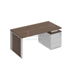 Кабинет руководителя Стол руководителя на опорной тумбе с декоративной вставкой (левый/правый) БР 109
