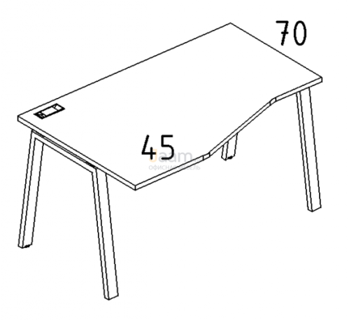 Мебель для персонала Стол эргономичный левый "Техно" на металлокаркасе TRE Б3 061 БП
