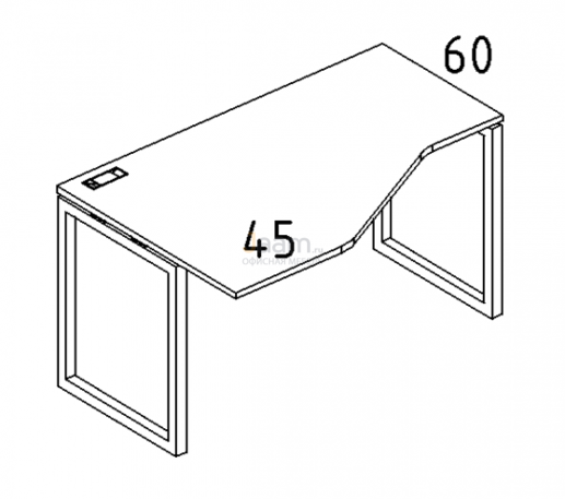 Мебель для персонала Стол эргономичный левый "Техно" на металлокаркасе QUATTRO Б4 055 БП