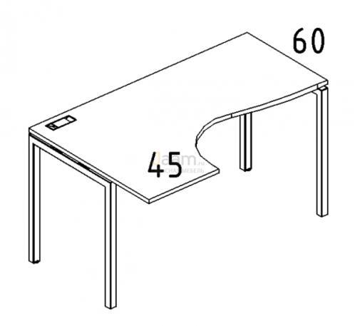 Мебель для персонала Стол эргономичный левый "Классика" на металлокаркасе DUE Б2 035 БП